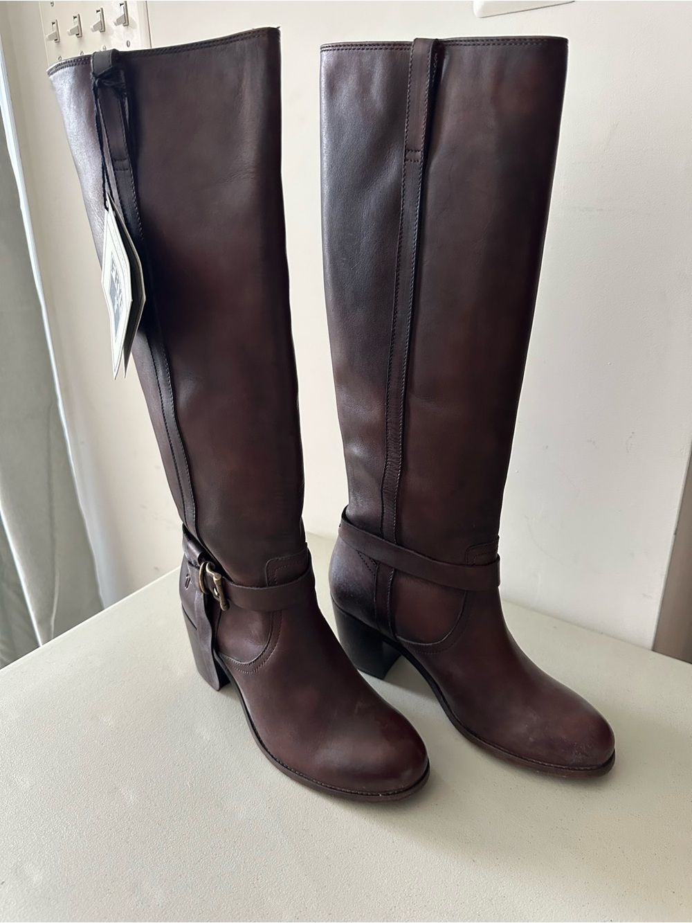 NIB Frye Malorie Knotted Tall Boots REDWOOD 8M PLEASE SEE BOX PIC!